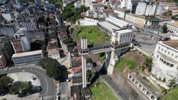 Salvador Bahia Brasiliens Centrum Historiska Byggnader Turism Vykort Historisk Stadskärna — Stockvideo