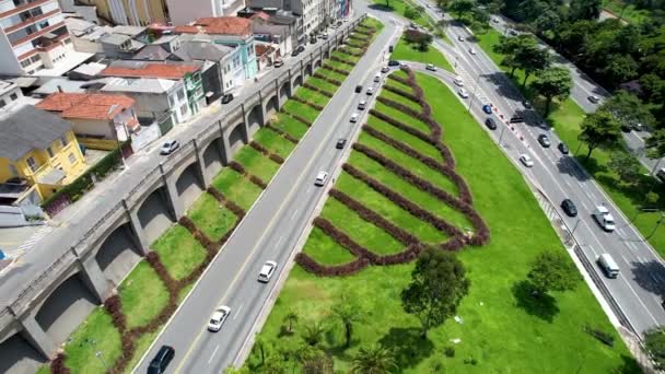Doğu Radial Otoyolu Ile Mayıs Caddesi Arasında Sao Paulo Şehir — Stok video