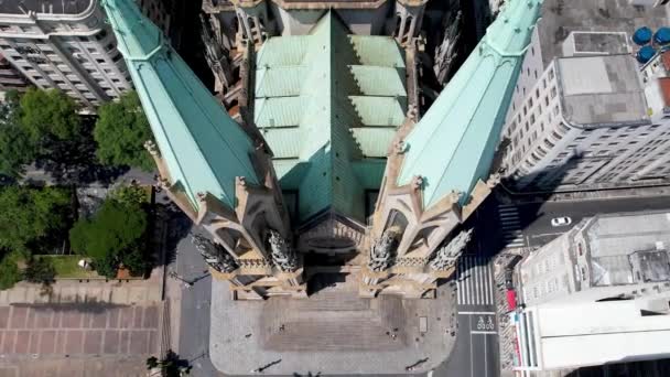 Panning Ampla Famosa Igreja Católica Catedral Metropolitana São Paulo Ponto — Vídeo de Stock