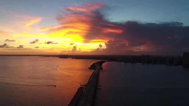 Panning Brett Fantastiska Landskap Den Berömda Kuststaden Miami Usa Resmål — Stockvideo