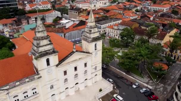 Centro São Luis Maranhão Brasil Nordeste Brasil Panning Ampla Paisagem — Vídeo de Stock