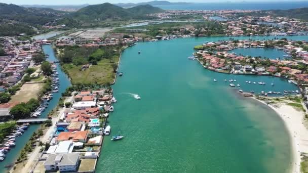 Вражаюча Карибська Вода Узбережного Міста Районі Озер Ріо Жанейро Бразилія — стокове відео