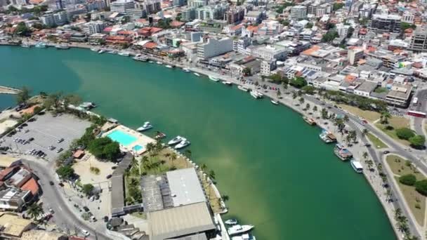 Impresionante Agua Caribeña Ciudad Costera Región Los Lagos Río Janeiro — Vídeos de Stock