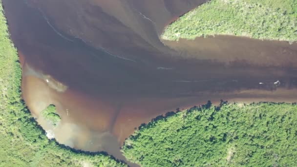 Panning Široký Pohled Klidné Řeky Darm Pobřežním Městě Itanhaem Sao — Stock video