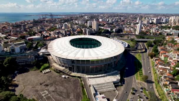 Bahia Brezilya Nın Salvador Eyaletinin Şehir Manzarası Arena Spor Merkezi — Stok video