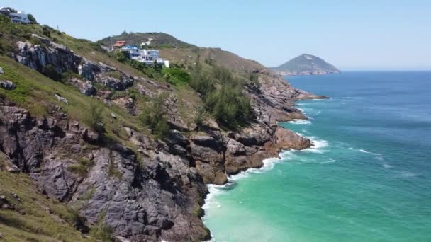 Prachtige Kariboe Water Van Kust Stad Meren Gebied Van Rio — Stockvideo