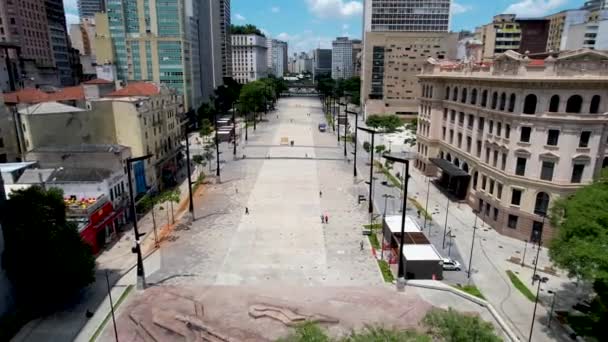 Anhangabau Valley Sao Paulo Belvárosában Brazília Lenyűgöző Táj Történelmi Belvárosában — Stock videók
