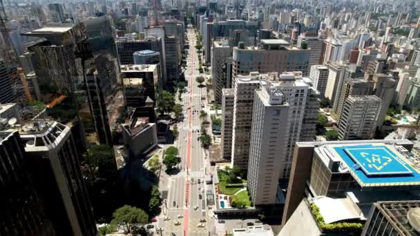 Upp Och Ner Över Paulista Avenyn Centrala Sao Paulo Brasilien — Stockvideo