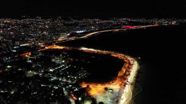 Porto Alegre Éjszakai Tájképe Brazíliáról Brazil Város Látképét Épületek Porto — Stock videók