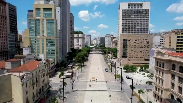 Anhangabau Valley Cityscape Sao Paulo Brazil Stunning Landscape Historic Centre — Stock Video