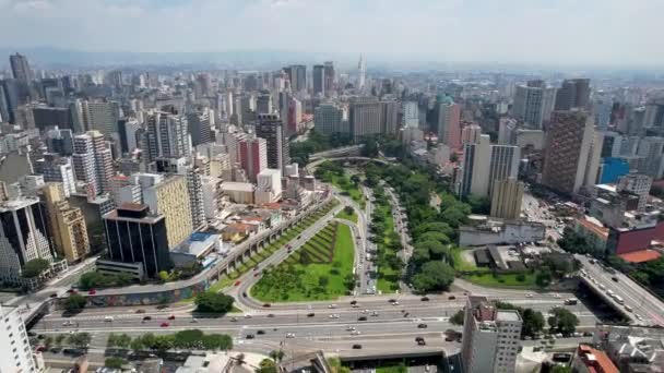 Panoramique Large Célèbre Intersection Entre Route East Radial Avenue Mai — Video