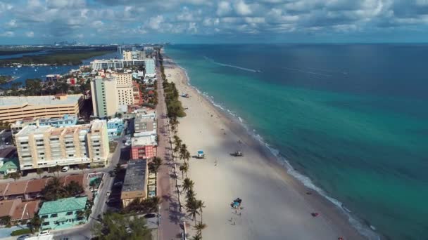 Panning Brett Fantastiska Landskap Den Berömda Kuststaden Miami Usa Resmål — Stockvideo