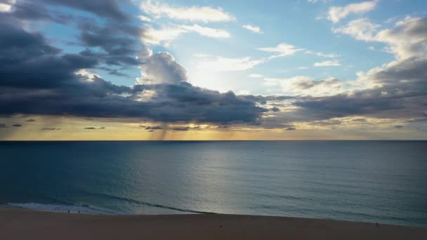 Barevný Západ Slunce Obloha Slavné Pláži Státu Jericoacoara Ceara Brazílie — Stock video