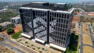 Brezilya 'nın Brasilia şehir merkezinin hava manzarası. Brezilya 'nın başkentinin şehir manzarası. Hükümetin seyahat yerleri.