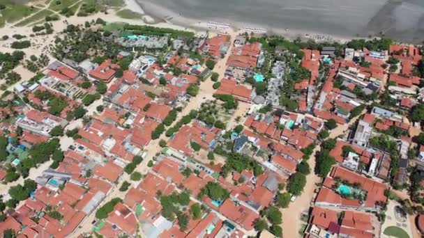 Jericoacoara Ceara Brazil Aerial Landscape Tropical Beach Scenery Vacation Travel — Stock Video