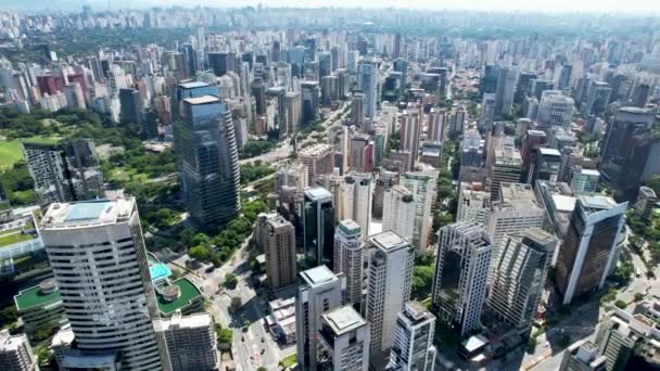 Escritórios Edifícios Corporativos Rodovia Pinheiros Centro São Paulo Brasil Distrito — Vídeo de Stock