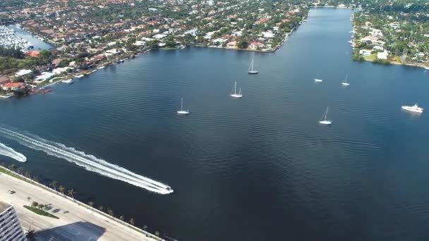 Panning Ampio Paesaggio Mozzafiato Miami Famosa Città Costiera Degli Stati — Video Stock