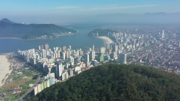 Weite Teile Der Küstenstadt Sao Vicente Brasilianischen Bundesstaat Sao Paulo — Stockvideo