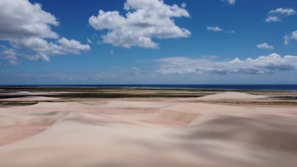 Вид Воздуха Жерикоара Сеара Бразилия Живописные Летние Дюны Пляжа Известном — стоковое видео