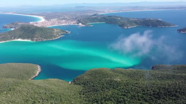 Paysage Paisible Ville Côtière Région Des Lacs Rio Janeiro Brésil — Video