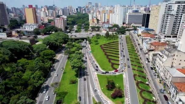 Panoramique Large Célèbre Intersection Entre Route East Radial Avenue Mai — Video
