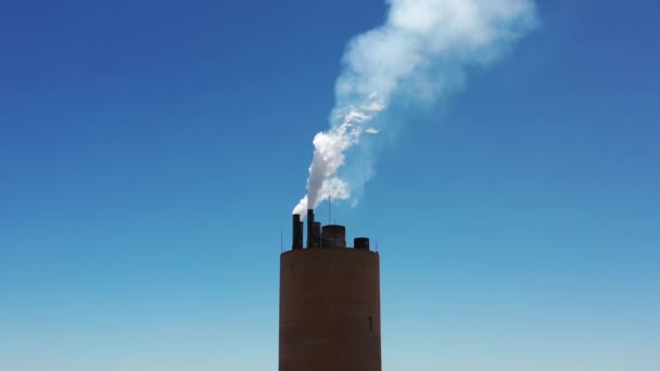 Schoorsteen Giftige Gas Rook Luchtverontreiniging Rook Uit Schoorsteen Van Fabrieksindustrie — Stockvideo