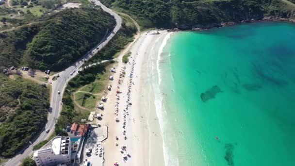 Oszałamiająca Karaibska Woda Wybrzeża Miasta Region Jezior Rio Janeiro Brazylia — Wideo stockowe