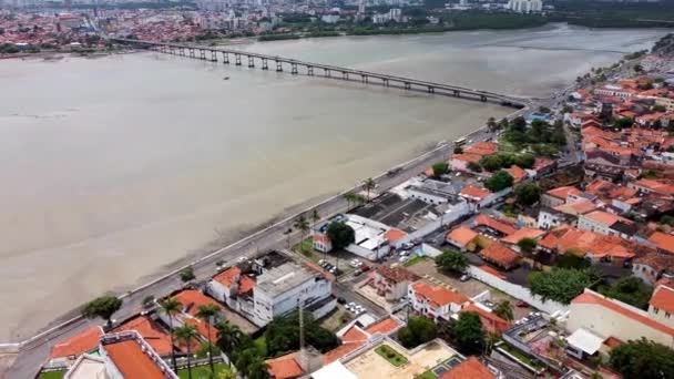 Centro São Luis Maranhão Brasil Nordeste Brasil Panning Ampla Paisagem — Vídeo de Stock