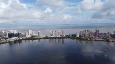 Başkent Maranhao 'nun tarihi binaları geniş bir alana yayılmış durumda. Sao Luis Maranhao Brezilya şehir merkezi. Kuzeydoğu Brezilya. Turizm simgesi. Seyahat hedefi.