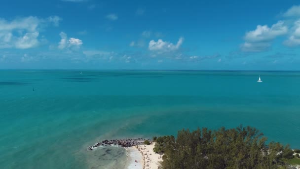 Florida Keys Takımadalarındaki Göz Kamaştırıcı Adaların Panorama Manzarası Tropik Ufuk — Stok video