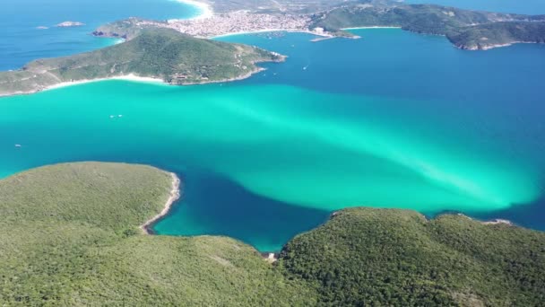 Superbe Eau Caribéenne Ville Côtière Région Des Lacs Rio Janeiro — Video