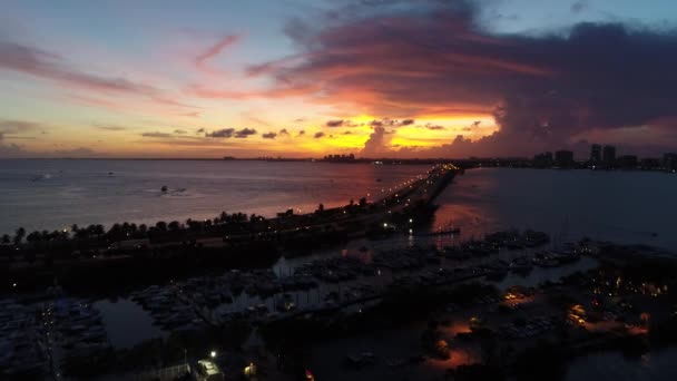 Panoramique Large Paysages Magnifiques Célèbre Ville Côtière Miami États Unis — Video