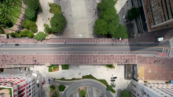 Viaducto Cha Paisaje Urbano Sao Paulo Brasil Impresionante Paisaje Del — Vídeo de stock