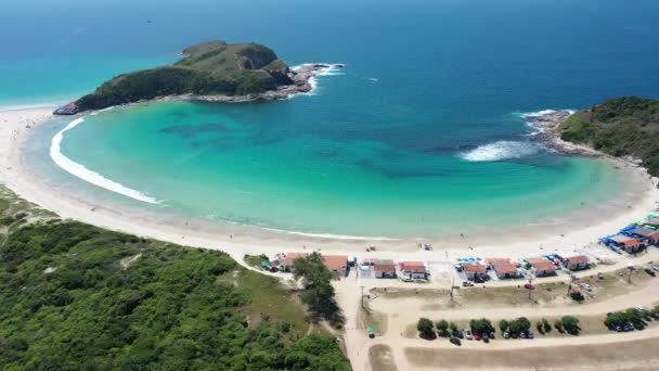 Ohromující Karibská Voda Pobřežního Města Lakes Region Rio Janeiro Brazílie — Stock video