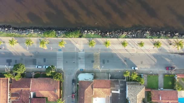 Brezilya Nın Itanhaem Sao Paulo Kıyı Şehrinin Göz Kamaştırıcı Manzarası — Stok video