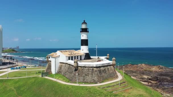 Famous Lighthouse Brazilian Northeast Salvador Bahia Brazil Tropical Travel Destination — Stock Video