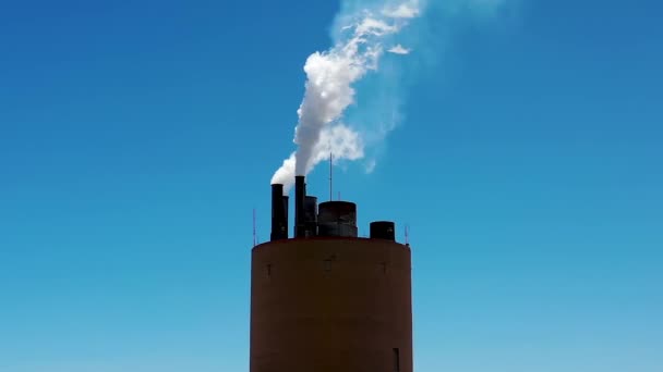Toksyczny Dym Komina Zanieczyszczenie Powietrza Dymem Komina Przemysłu Fabrycznego Emisja — Wideo stockowe