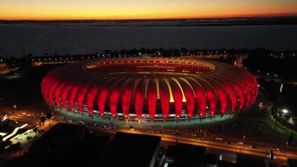 Atardecer Estadio Del Centro Porto Alegre Brasil Rio Grande Sul — Vídeo de stock