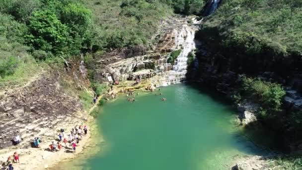 Capitolio Lagunen Turism Landmärke Minas Gerais Brasilien Berömda Furnas Damm — Stockvideo