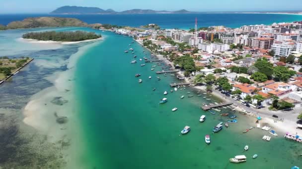 巴西里约热内卢湖区沿海城市的和平景观 巴西加勒比 热带旅游目的地 夏季风景 — 图库视频影像