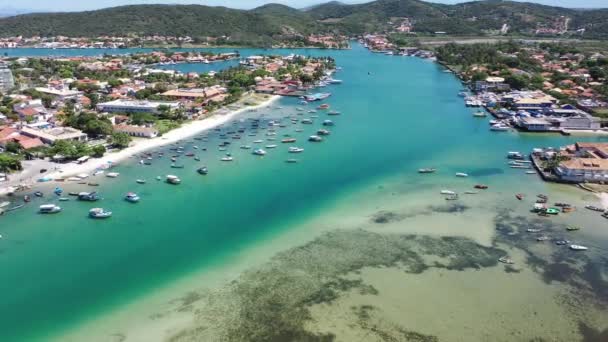 Apa Turcoaz Orașului Coastă Din Regiunea Lakes Region Brazilia Caribbean — Videoclip de stoc