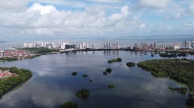 Başkent Maranhao 'nun tarihi binaları geniş bir alana yayılmış durumda. Sao Luis Maranhao Brezilya şehir merkezi. Kuzeydoğu Brezilya. Turizm simgesi. Seyahat hedefi.