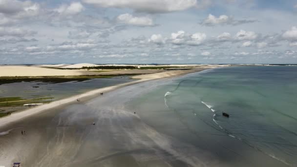 Jericoacoara Ceará Brasil Paisagem Aérea Paisagens Praia Tropical Para Destino — Vídeo de Stock