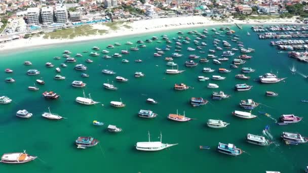 Água Azul Turquesa Cidade Costeira Lagos Região Turismo Região Referência — Vídeo de Stock