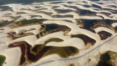 Lencois Maranhenses Maranhao Brezilya. Tatil gezisi için tropik bir manzara. Kuzeydoğu Brezilya. Uluslararası seyahat yerleri.