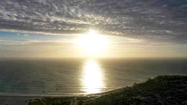 Cielo Colorido Atardecer Famosa Playa Jericoacoara Estado Ceara Brasil Puesta — Vídeo de stock