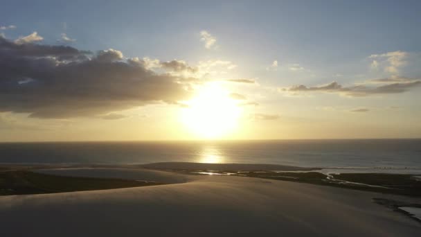 Barevný Západ Slunce Obloha Slavné Pláži Státu Jericoacoara Ceara Brazílie — Stock video