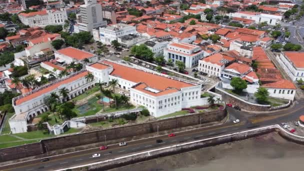 Het Centrum Van Sao Luis Maranhao Brazilië Noordoost Brazilië Panning — Stockvideo