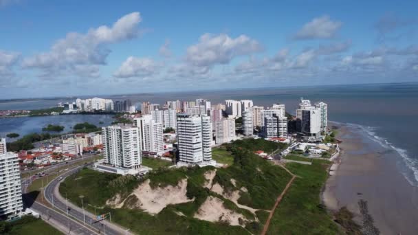 Downtown Sao Luis Maranhao Brazil Northeast Brazil Panning Wide Landscape — Stock Video