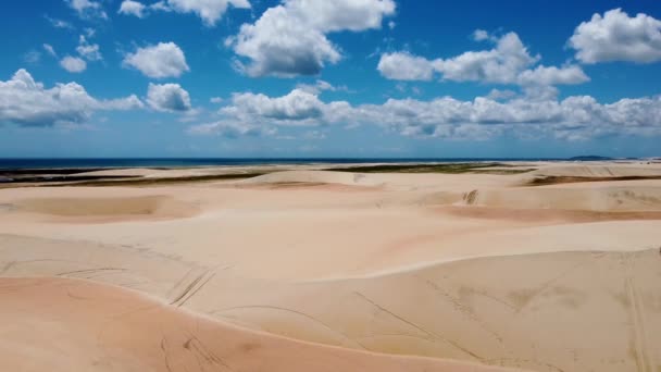 Panorama Vue Aérienne Jericoacoara Ceara Brésil Plage Pittoresque Dunes Été — Video
